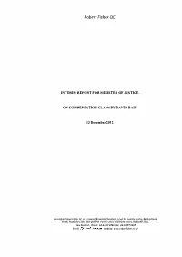 Interim Report for Minister of Justice