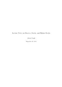 Lecture Notes on Sheaves, Stacks, and Higher Stacks