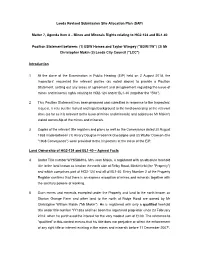 Mines and Minerals Rights Relating to HG2-124 and BL1-40