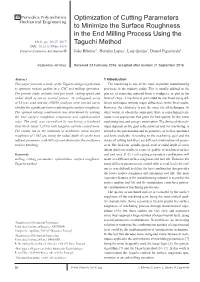 Optimization of Cutting Parameters to Minimize the Surface Roughness In