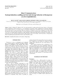 Seed Germination, Seedling Survival and Storage Behavior of Koompassia Excelsa (Leguminosae)
