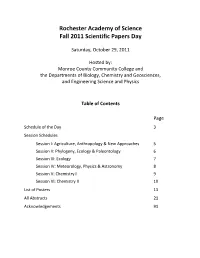 2011 Fall Paper Session Program And