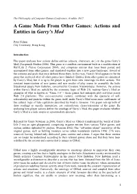 Actions and Entities in Garry's