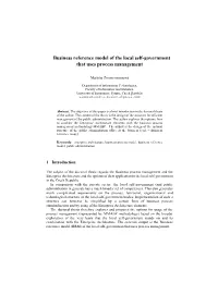 Business Reference Model of the Local Self-Government That Uses Process Management