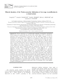 Mineral Chemistry of the Tissint Meteorite: Indications of Two-Stage Crystallization in a Closed System