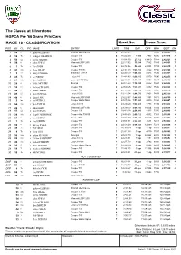 RACE 18 - CLASSIFICATION Sheet No: Issue Time: POS NO CLPIC NAME ENTRY LAPSTIME GAP DIFF MPH BEST ON