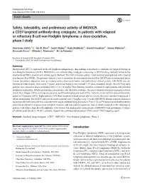 Safety, Tolerability, and Preliminary Activity of IMGN529, a CD37