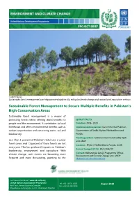 Sustainable Forest Management to Secure Multiple Benefits in Pakistan’S High Conservation Areas