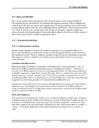 This Section Addresses the Potential Noise and Vibration Impacts of The