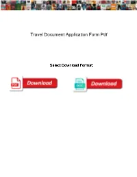 Travel Document Application Form Pdf