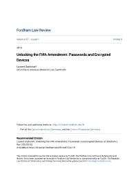 Unlocking the Fifth Amendment: Passwords and Encrypted Devices