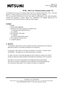 WML- 30## User Manual (System Model: VI) the Purpose of This Manual Is to Explain Correct Way How to Integrate Module WML- 30## to the End Product