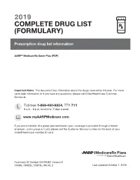 2019 Complete Drug List (Formulary)