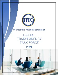 Digital Transparency Task Force Report and Recommendations
