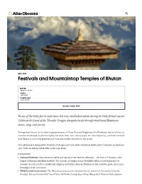 Festivals and Mountaintop Temples of Bhutan