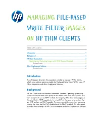 Managing File-Based Write Filter Images on HP Thin Clients