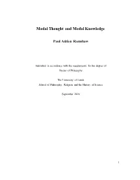 Modal Thought and Modal Knowledge