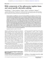 RNA Components of the Spliceosome Regulate Tissue- and Cancer-Specific Alternative Splicing