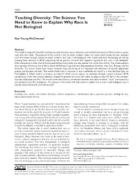Teaching Diversity: the Science You Need to Know to Explain Why Race
