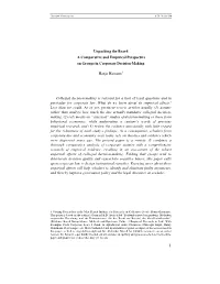 Unpacking the Board a Comparative and Empirical Perspective on Groups in Corporate Decision-Making