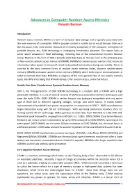 Advances in Computer Random Access Memory Himadri Barman