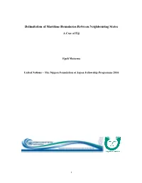 Delimitation of Maritime Boundaries Between Neighbouring States