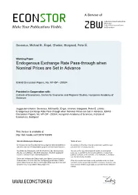 Endogenous Exchange Rate Pass-Through When Nominal Prices Are Set in Advance
