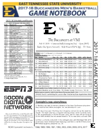 ETSU Vs. VMI Game Notes