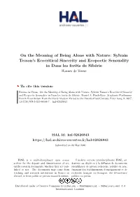 On the Meaning of Being Alone with Nature: Sylvain Tesson's Ecocritical