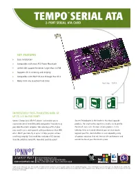 Tempo Serial ATA Data Sheet.Indd