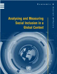 Analysing and Measuring Social Inclusion in a Global Context ST/ESA/325