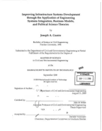 Improving Infrastructure Systems Development Through the Application of Engineering Systems Integration, Business Models, and Political Science Theories