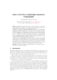 State of the Art in Lightweight Symmetric Cryptography