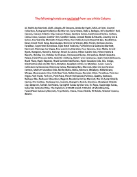 The Following Hotels Are Excluded from Use of This Cobone