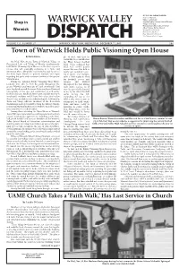 Town of Warwick Holds Public Visioning Open House by Katie Bisaro Ple of Field Turf That He Would Like to See Installed on on Wed., Nov