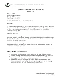 Definitions of "Soil" and "Mineral"