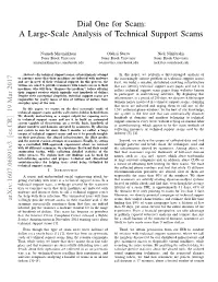 Dial One for Scam: a Large-Scale Analysis of Technical Support Scams