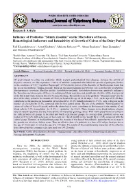 Influence of Probiotics "Stimix Zoostim" on the Microflora of Faeces, Hematological Indicators and Intensitivity of Growth of Calves of the Dairy Period