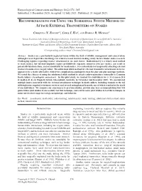 Recommendations for Using the Subdermal Stitch Method to Attach External Transmitters on Snakes