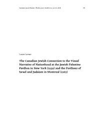 The Canadian Jewish Connection to the Visual Narrative of Nationhood