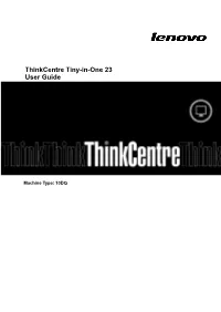 Thinkcentre Tiny-In-One 23 User Guide