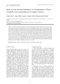 Daily Activity and Nest Attendance in a Breeding Pair of Parrot Crossbills Loxia Pytyopsittacus in Southern Norway