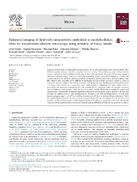 Enhanced Imaging of Lipid Rich Nanoparticles Embedded in Methylcellulose ﬁlms for Transmission Electron Microscopy Using Mixtures of Heavy Metals MARK