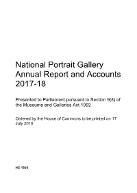 National Portrait Gallery Annual Report and Accounts 2017-18