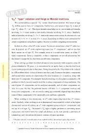 V “Type” Notation and Voigt Or Mandel Matrices
