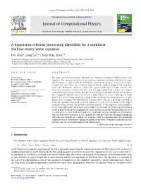 A Dispersion-Relation-Preserving Algorithm for a Nonlinear Shallow-Water Wave Equation