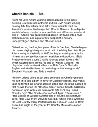 Charlie Daniels — Bio