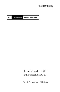 HP Jetdirect 400N Hardware Installation Guide