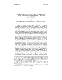 Migration and Conservation: Frameworks, Gaps, and Synergies in Science, Law, and Management