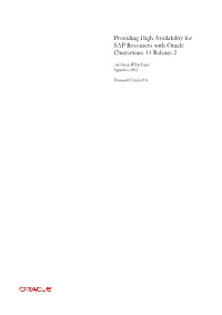 Providing High Availability for SAP Resources with Oracle Clusterware 11 Release 2